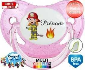 Pompier flamme + prénom: Sucette Physiologique-su7.fr