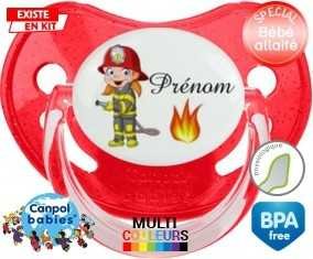 Pompier flamme + prénom: Sucette Physiologique-su7.fr