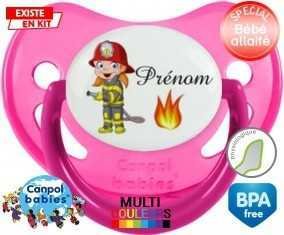 Pompier flamme + prénom: Sucette Physiologique-su7.fr