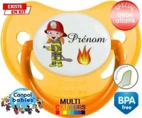 Pompier flamme + prénom: Sucette Physiologique-su7.fr
