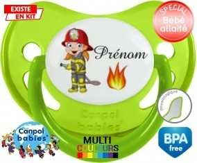 Pompier flamme + prénom: Sucette Physiologique-su7.fr