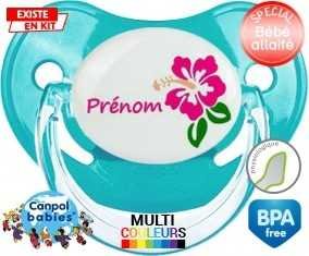 Fleur guadeloupe + prénom : Tétine Physiologique personnalisée