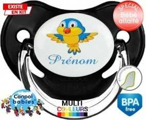 Oiseau bleu style1 + prénom: Sucette Physiologique-su7.fr