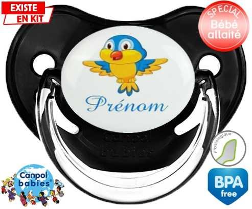 Oiseau bleu style1 + prénom: Sucette Physiologique-su7.fr