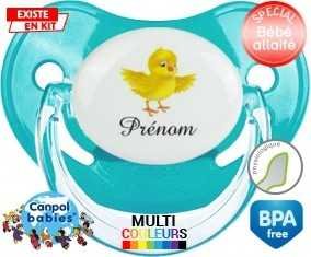Poussin + prénom : Sucette Physiologique personnalisée