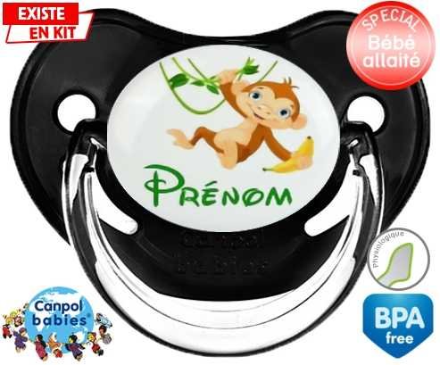 Singe style1 + prénom: Sucette Physiologique-su7.fr