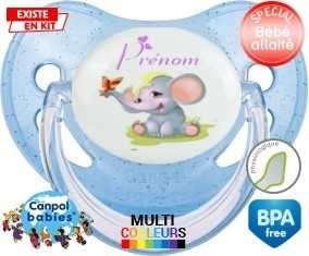 Eléphant style1 + prénom: Sucette Physiologique-su7.fr