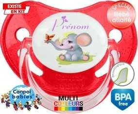 Eléphant style1 + prénom: Sucette Physiologique-su7.fr
