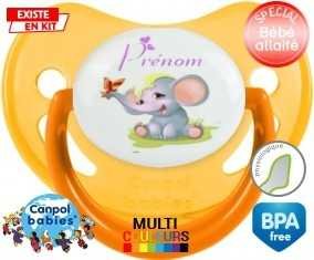 Eléphant style1 + prénom: Sucette Physiologique-su7.fr