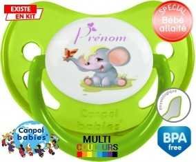Eléphant style1 + prénom: Sucette Physiologique-su7.fr