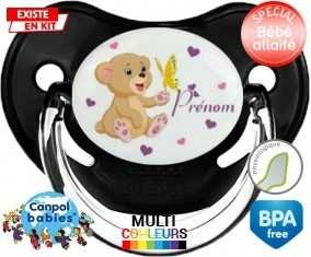 Ours papillon + prénom: Sucette Physiologique-su7.fr