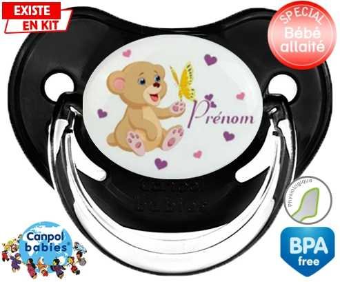 Ours papillon + prénom: Sucette Physiologique-su7.fr