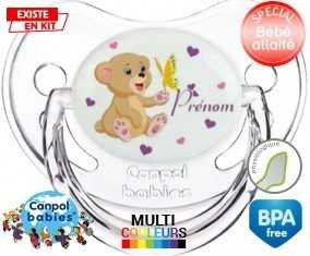 Ours papillon + prénom: Sucette Physiologique-su7.fr