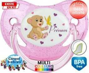 Ours papillon + prénom: Sucette Physiologique-su7.fr