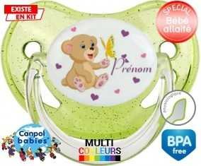 Ours papillon + prénom : Sucette Physiologique