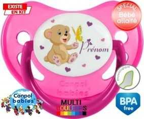 Ours papillon + prénom: Sucette Physiologique-su7.fr