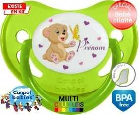 Ours papillon + prénom: Sucette Physiologique-su7.fr