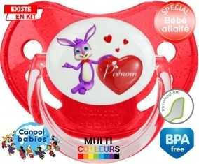 Lapin cœur + prénom: Sucette Physiologique-su7.fr