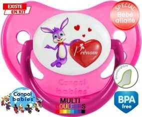 Lapin cœur + prénom: Sucette Physiologique-su7.fr