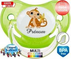 Singe banane + prénom: Sucette Physiologique-su7.fr