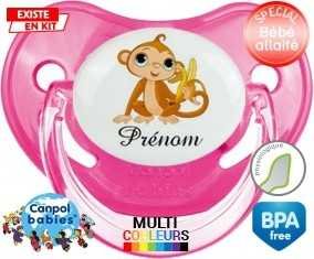 Singe banane + prénom: Sucette Physiologique-su7.fr