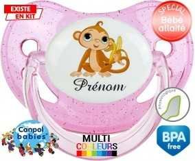 Singe banane + prénom: Sucette Physiologique-su7.fr