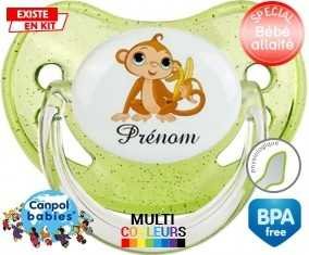 Singe banane + prénom: Sucette Physiologique-su7.fr