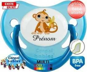 Tetine Singe banane + prénom embout Physiologique