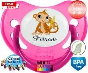 Singe banane + prénom: Sucette Physiologique-su7.fr