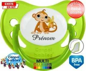 Singe banane + prénom: Sucette Physiologique-su7.fr
