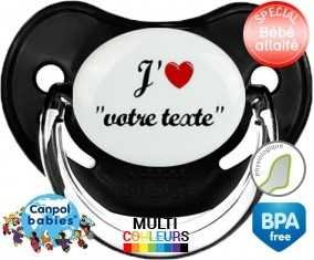 J'aime cœur + prénom: Sucette Physiologique-su7.fr