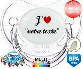 J'aime cœur + prénom: Sucette Physiologique-su7.fr