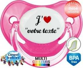 J'aime cœur + prénom: Sucette Physiologique-su7.fr