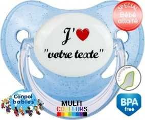 J'aime cœur + prénom: Sucette Physiologique-su7.fr