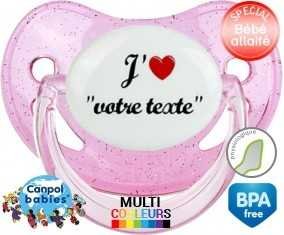 J'aime cœur + prénom: Sucette Physiologique-su7.fr