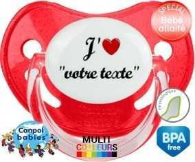 J'aime cœur + prénom: Sucette Physiologique-su7.fr