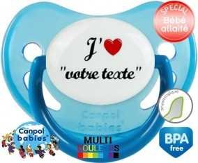 J'aime cœur + prénom: Sucette Physiologique-su7.fr