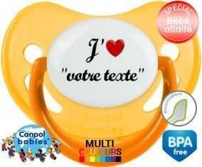 J'aime cœur + prénom: Sucette Physiologique-su7.fr