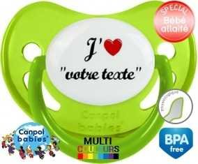 J'aime cœur + prénom: Sucette Physiologique-su7.fr