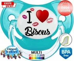 Tetine I love les bisous embout Physiologique personnalisée