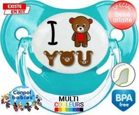 I love you ours : Sucette Physiologique personnalisée