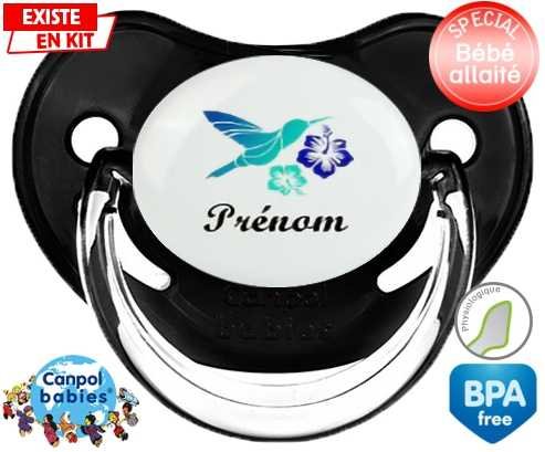 Oiseau et fleur (garçon) + prénom: Sucette Physiologique-su7.fr