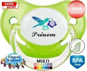 Oiseau et fleur (garçon) + prénom: Sucette Physiologique-su7.fr