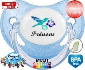 Oiseau et fleur (garçon) + prénom: Sucette Physiologique-su7.fr