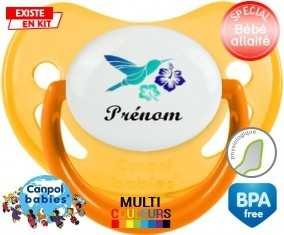 Oiseau et fleur (garçon) + prénom: Sucette Physiologique-su7.fr