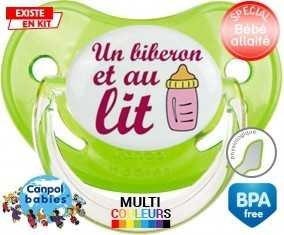 Un biberon et au lit modèle fille: Sucette Physiologique-su7.fr