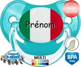 Drapeau italie + prénom : Sucette Physiologique personnalisée