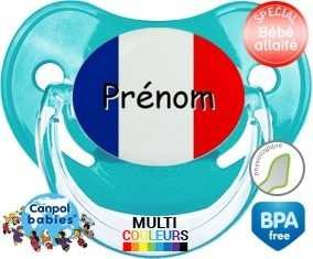 Drapeau france + prénom : Tétine Physiologique personnalisée