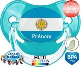 Drapeau argentine + prénom: Sucette Physiologique-su7.fr