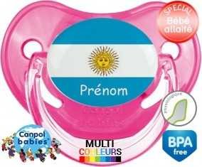 Drapeau argentine + prénom: Sucette Physiologique-su7.fr